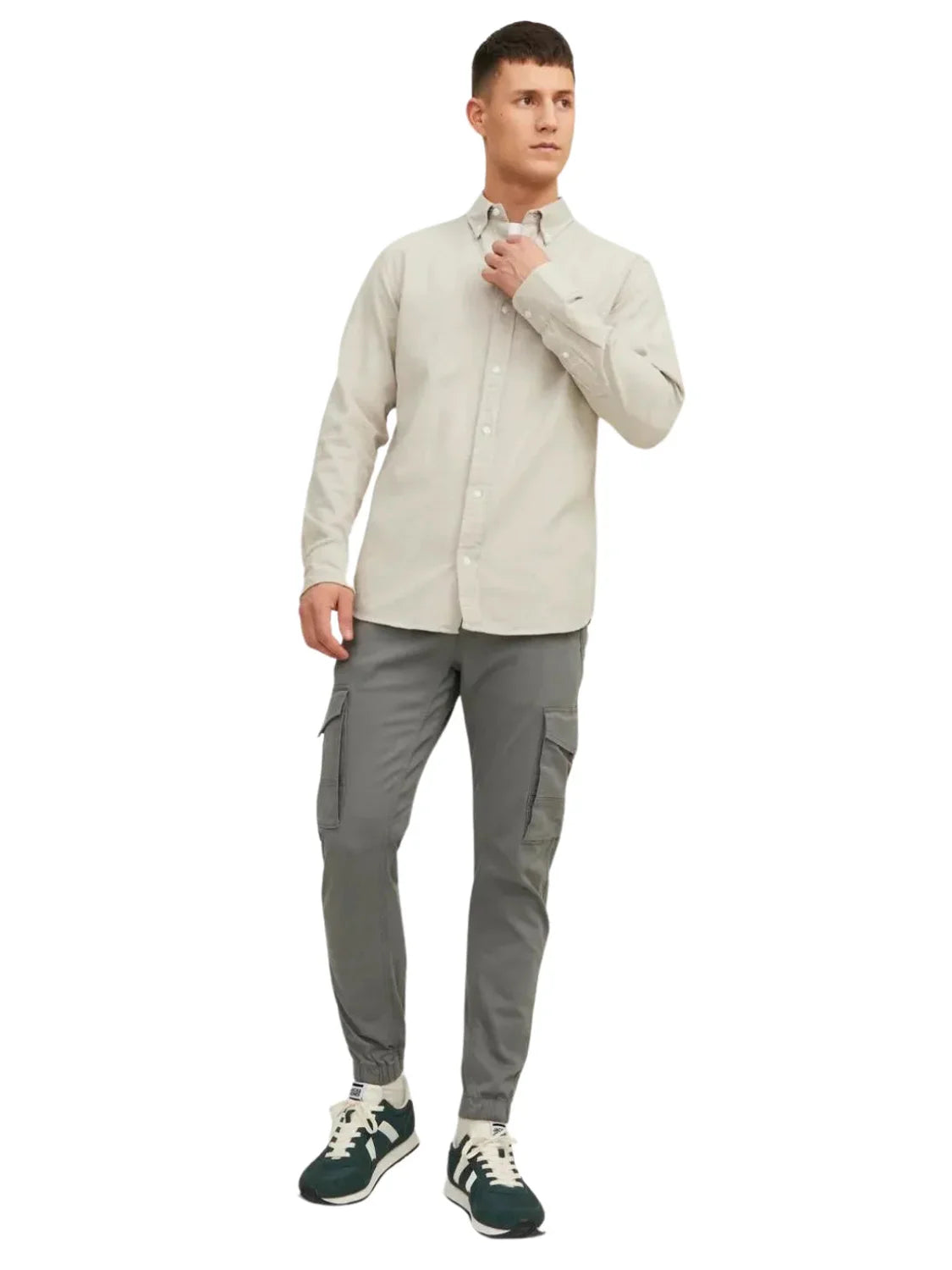 Pantalón Cargo Puño Jack&Jones Paul Gris Claro | Bicos de Fío