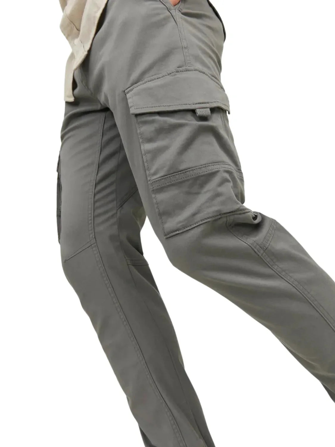 Pantalón Cargo Puño Jack&Jones Paul Gris Claro | Bicos de Fío