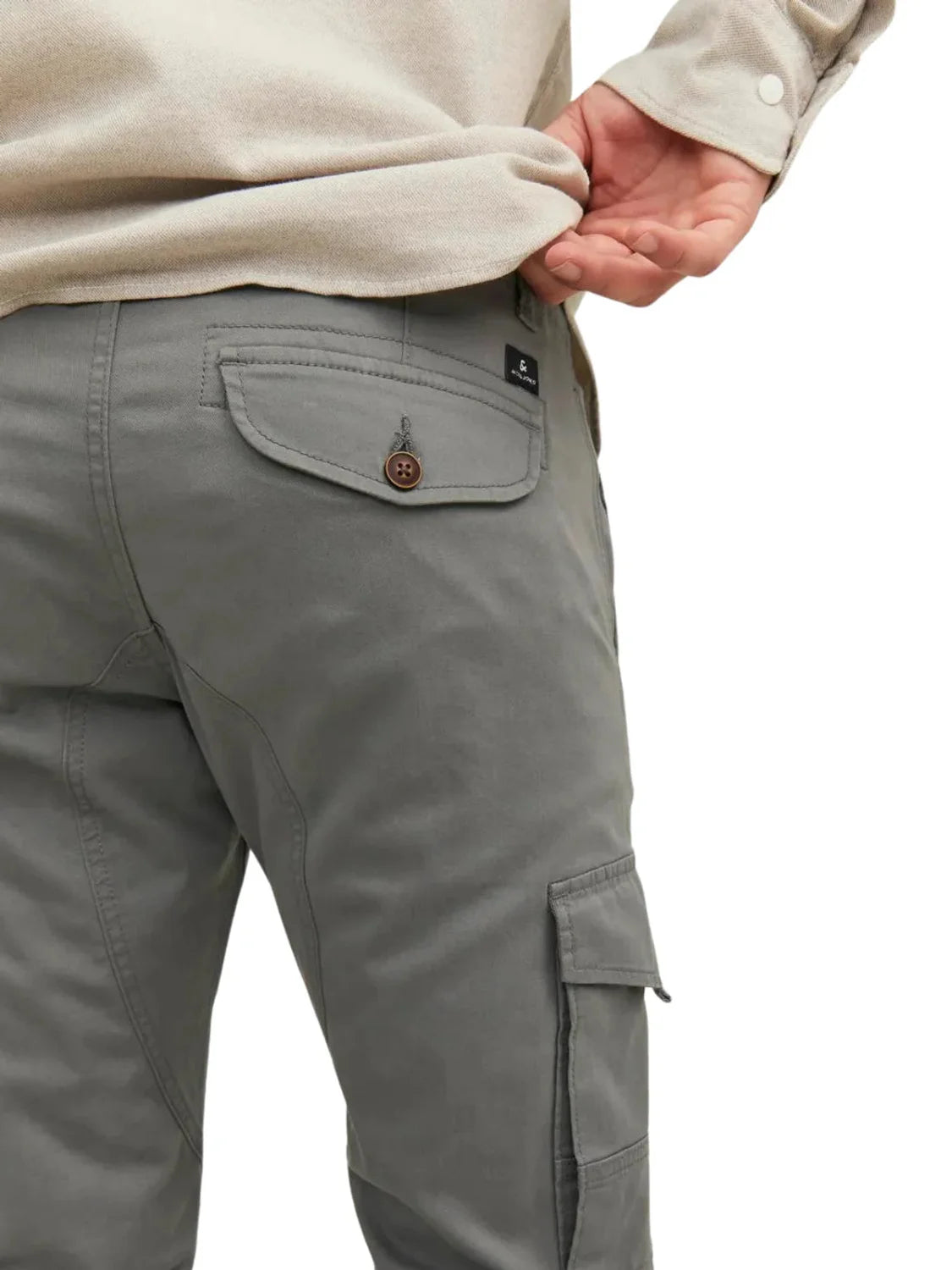 Pantalón Cargo Puño Jack&Jones Paul Gris Claro | Bicos de Fío