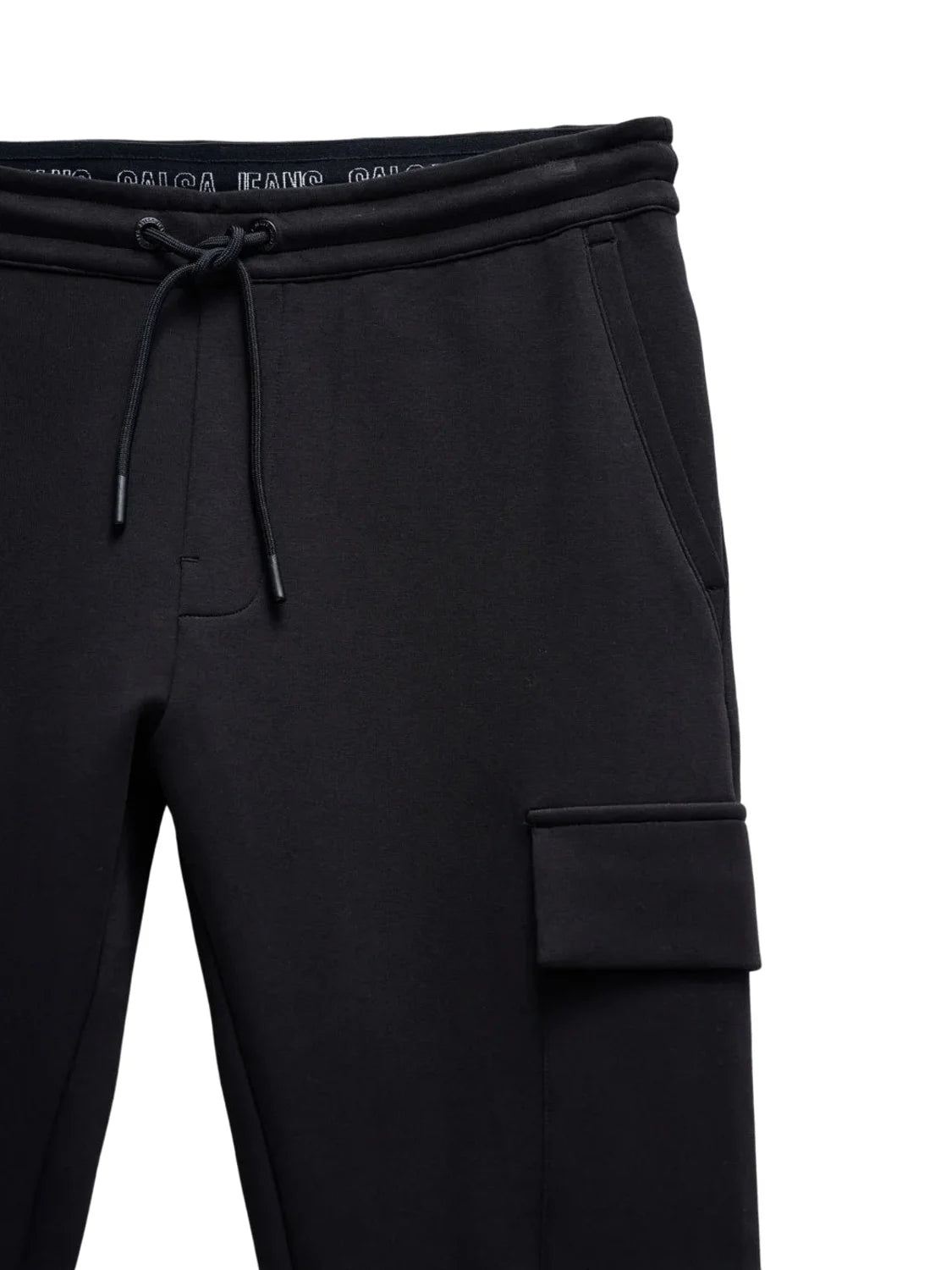 Pantalón Cargo Jogger Elástico Salsa Jeans Negro | Bicos de Fío