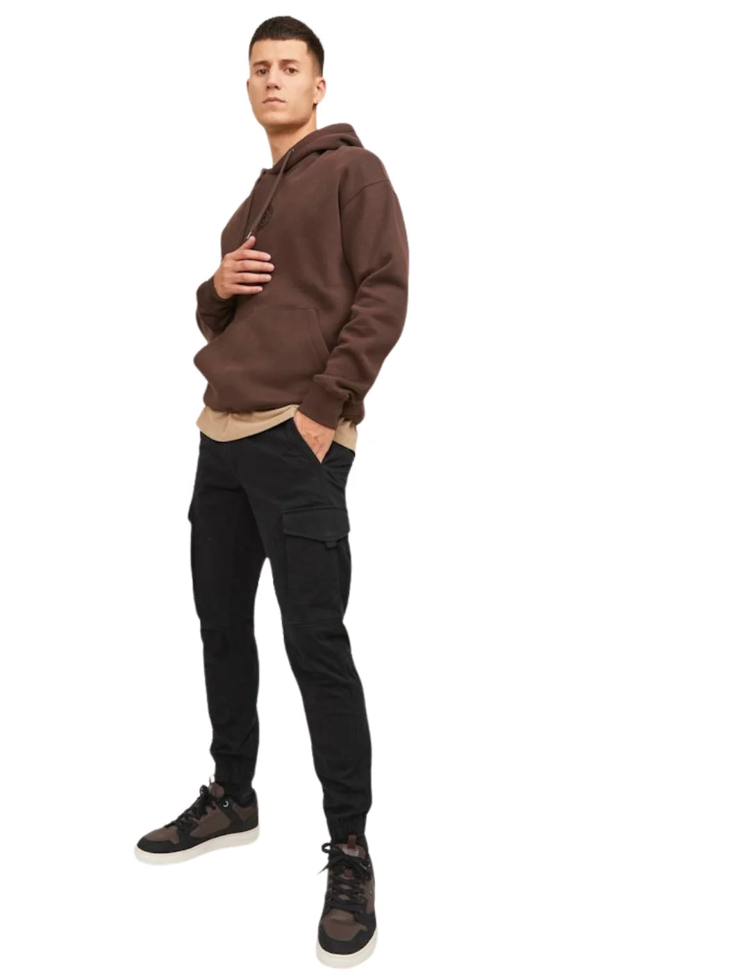 Pantalón Cargo Puño Jack&Jones Paul Negro | Bicos de Fío