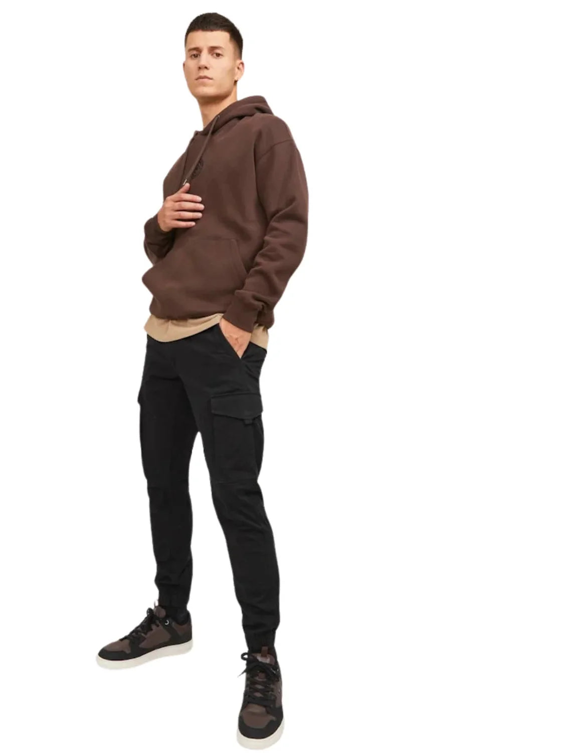 Pantalón Cargo Puño Jack&Jones Paul Negro | Bicos de Fío