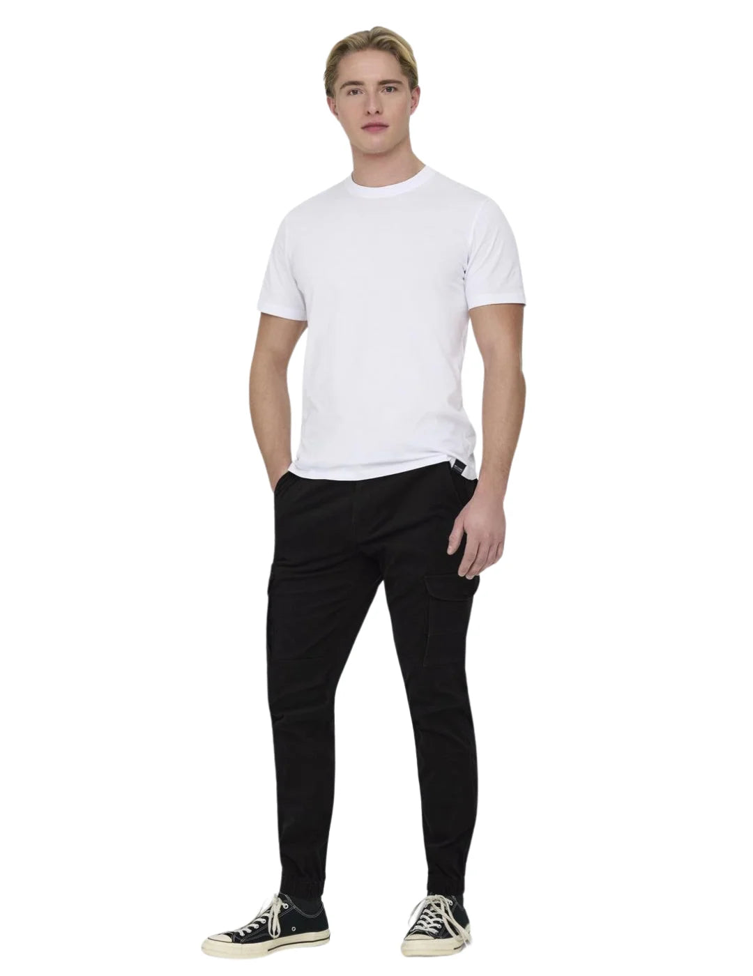 Pantalón Cargo ONLY & SONS Carter Negro | Bicos de Fío