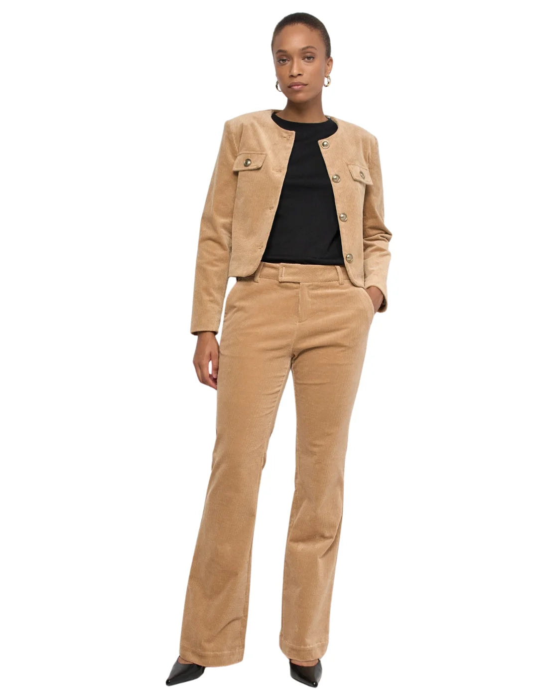 Pantalón Chino Flare Salsa Jeans Pana Marrón | Bicos de Fío