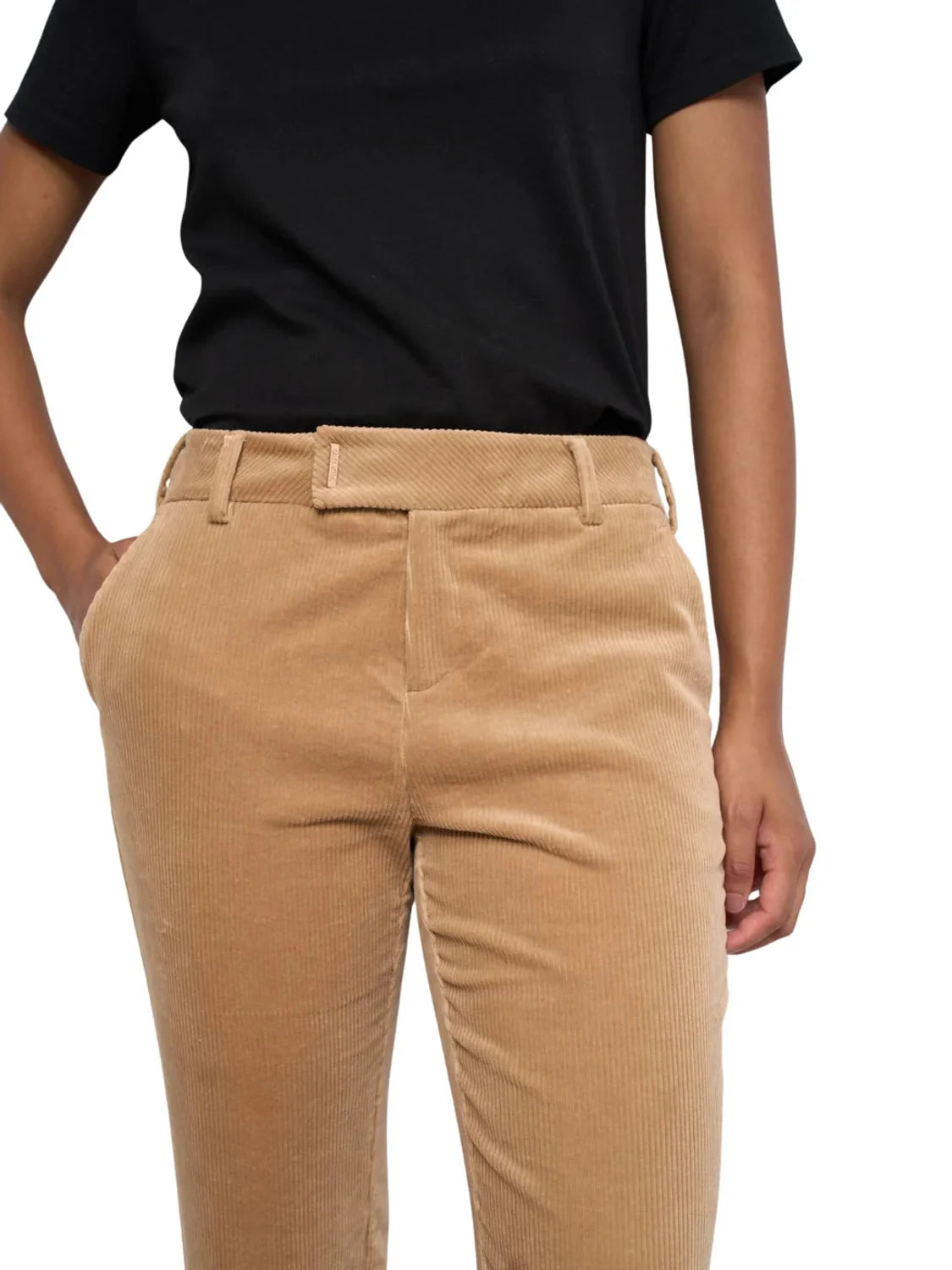 Pantalón Chino Flare Salsa Jeans Pana Marrón | Bicos de Fío