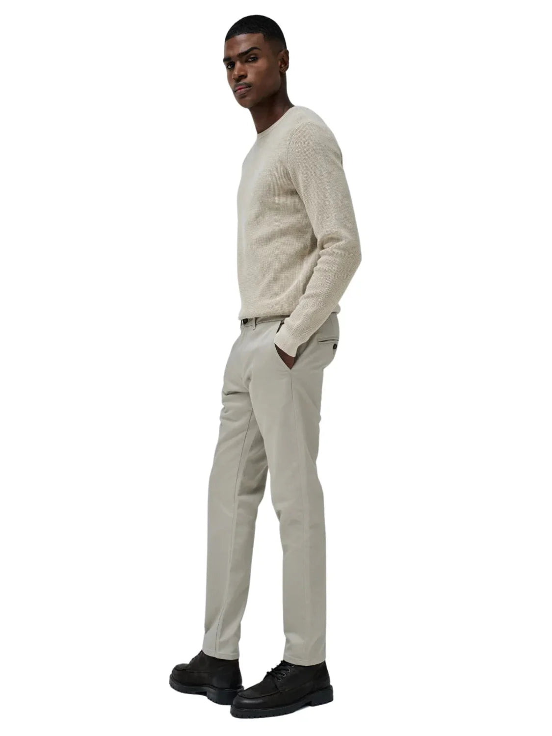 Pantalón Chino Slim S-Activ Salsa Jeans Beige | Bicos de Fío