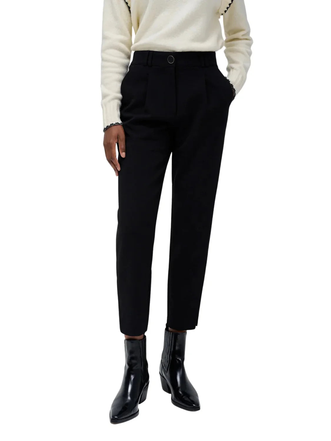 Pantalón Chino Slim Salsa Jeans Tela Negro | Bicos de Fío