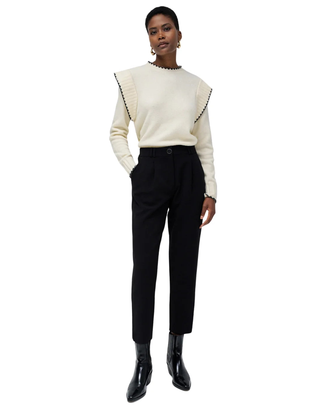 Pantalón Chino Slim Salsa Jeans Tela Negro | Bicos de Fío