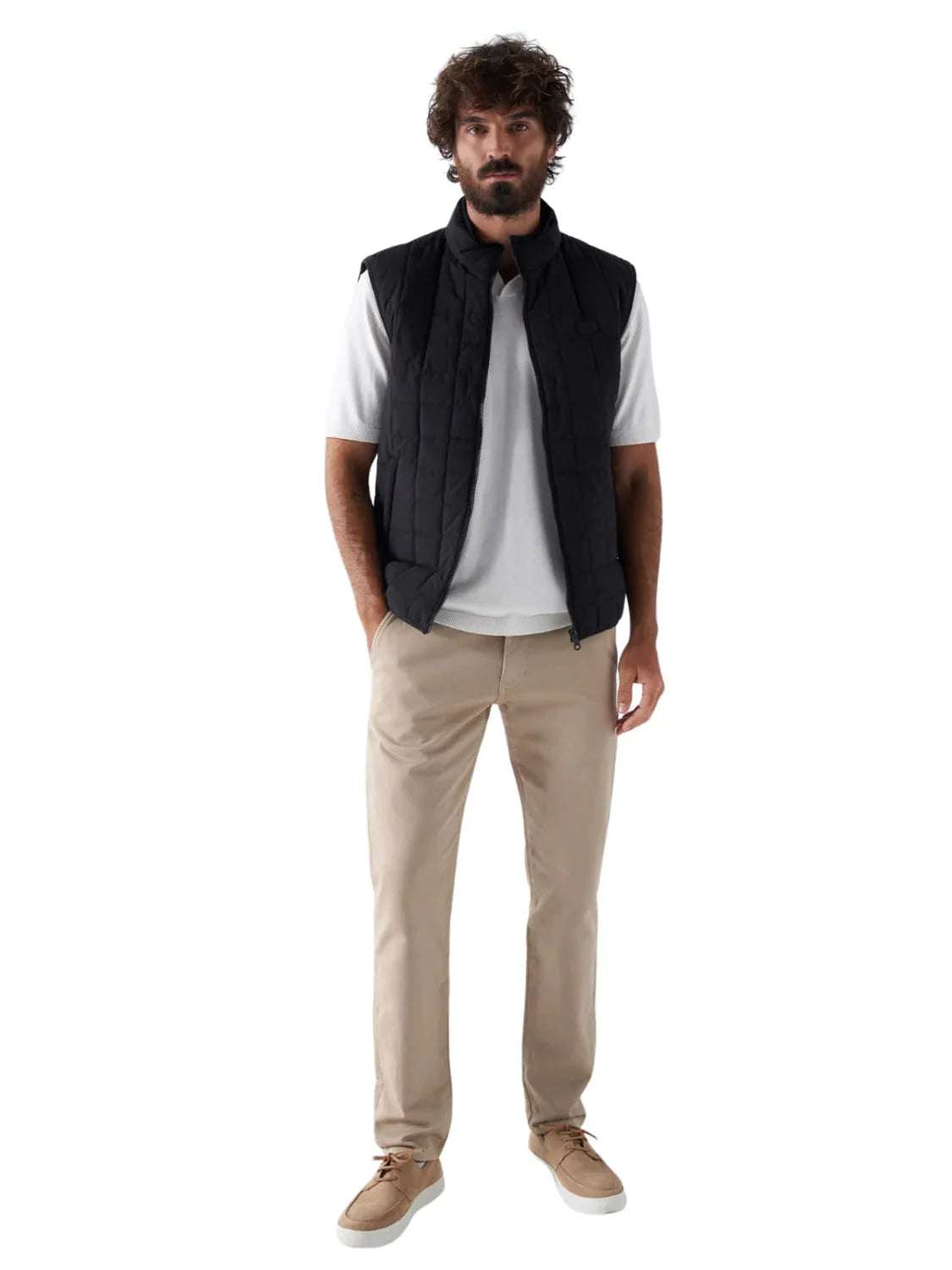 Pantalón Chino Slim Salsa Jeans S-Activ Beige | Bicos de Fío