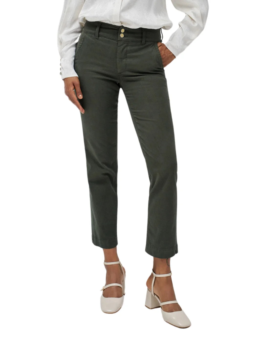 Pantalón Chino Secret Salsa Jeans Verde | Bicos de Fío