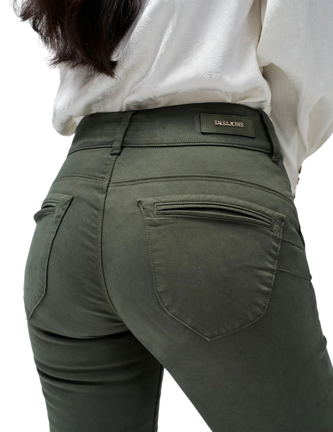 Pantalón Chino Secret Salsa Jeans Verde | Bicos de Fío