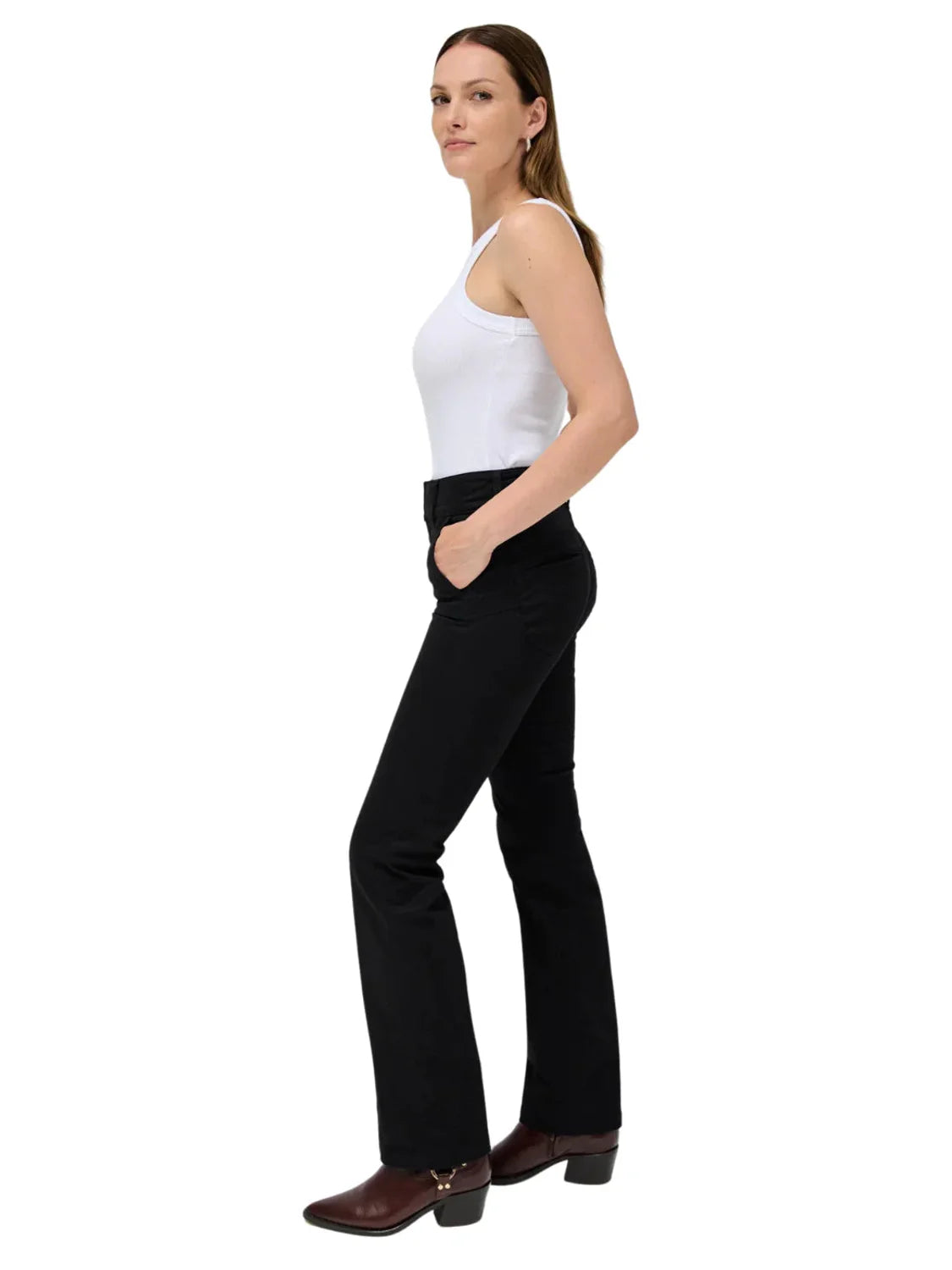 Pantalón Chino Straight Salsa Jeans Negro | Bicos de Fío