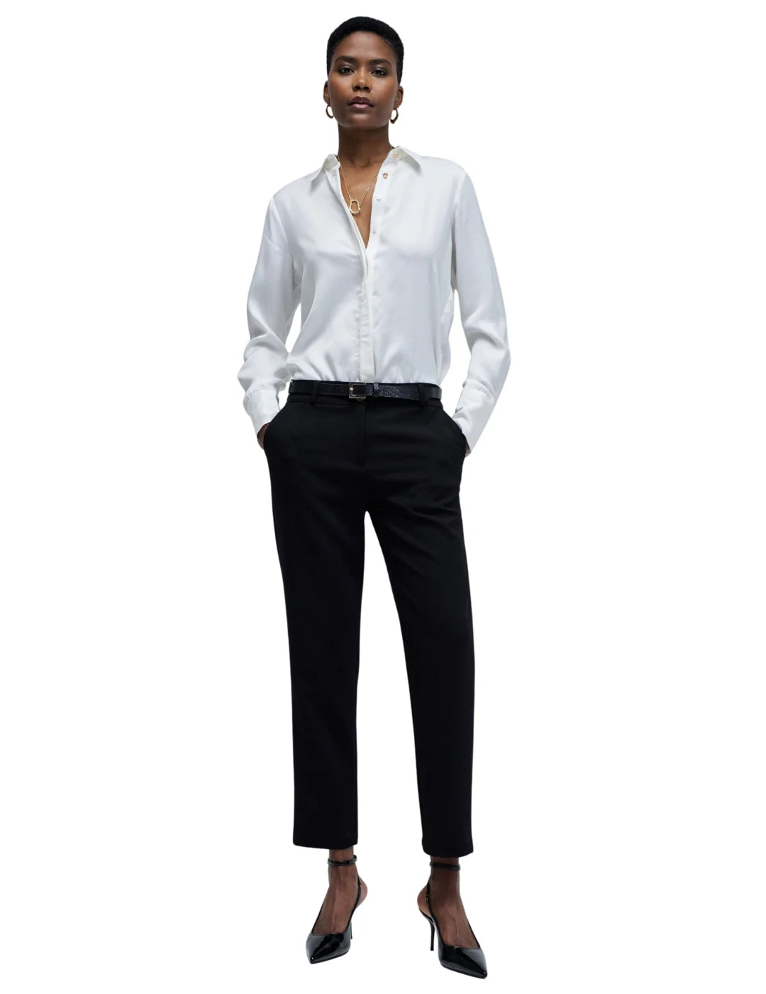 Pantalón Chino Slim Fit Salsa Jeans Negro | Bicos de Fío