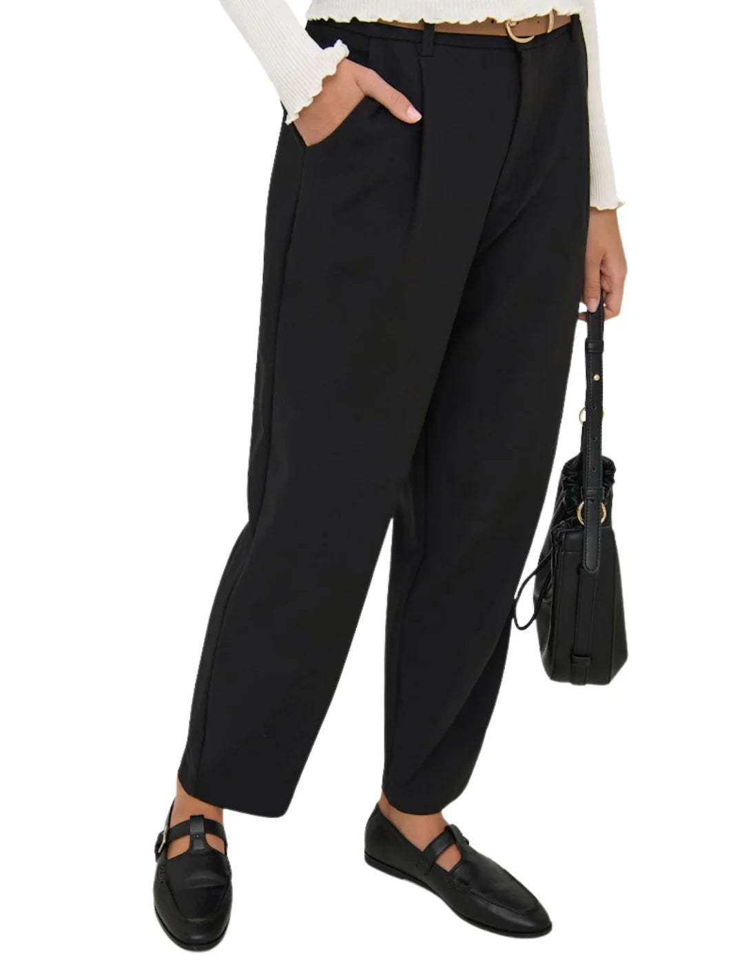 Pantalón Barrel ONLY Adi Negro | Bicos de Fío
