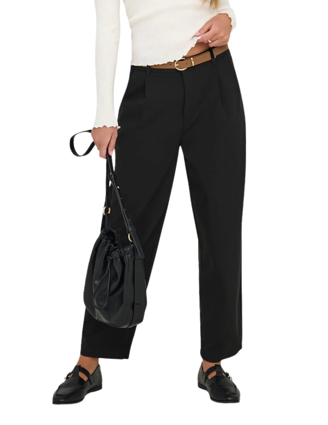 Pantalón Barrel ONLY Adi Negro | Bicos de Fío