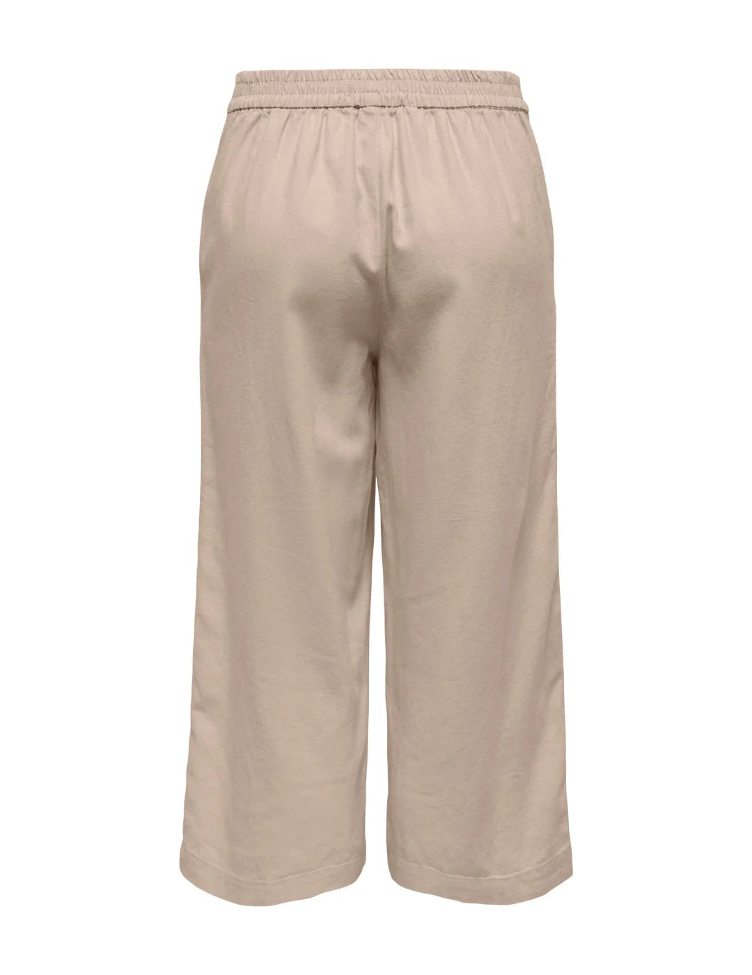 Pantalón Culotte Ancho Lino Only Onlcarisa Beige | Bicos de Fío