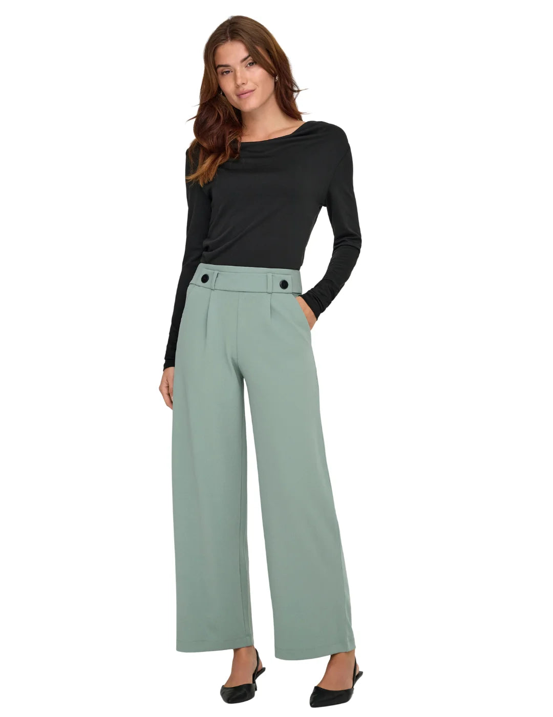 Pantalón Ancho JDY Geggo Chinois Green | Bicos de Fío