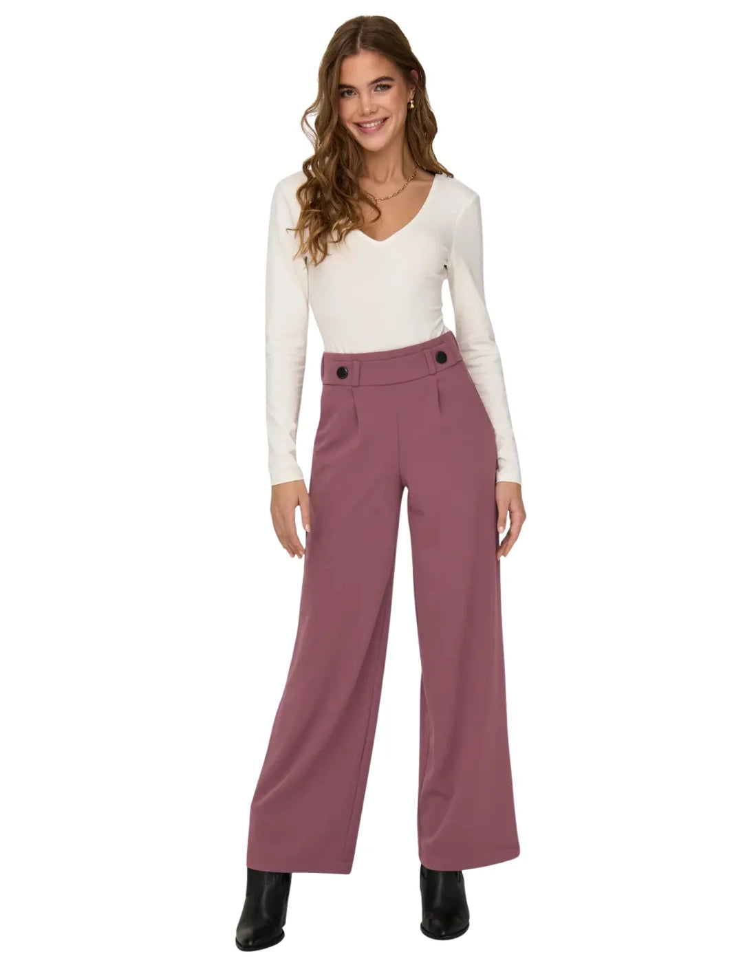 Pantalón Ancho JDY Geggo Rose Brown | Bicos de Fío