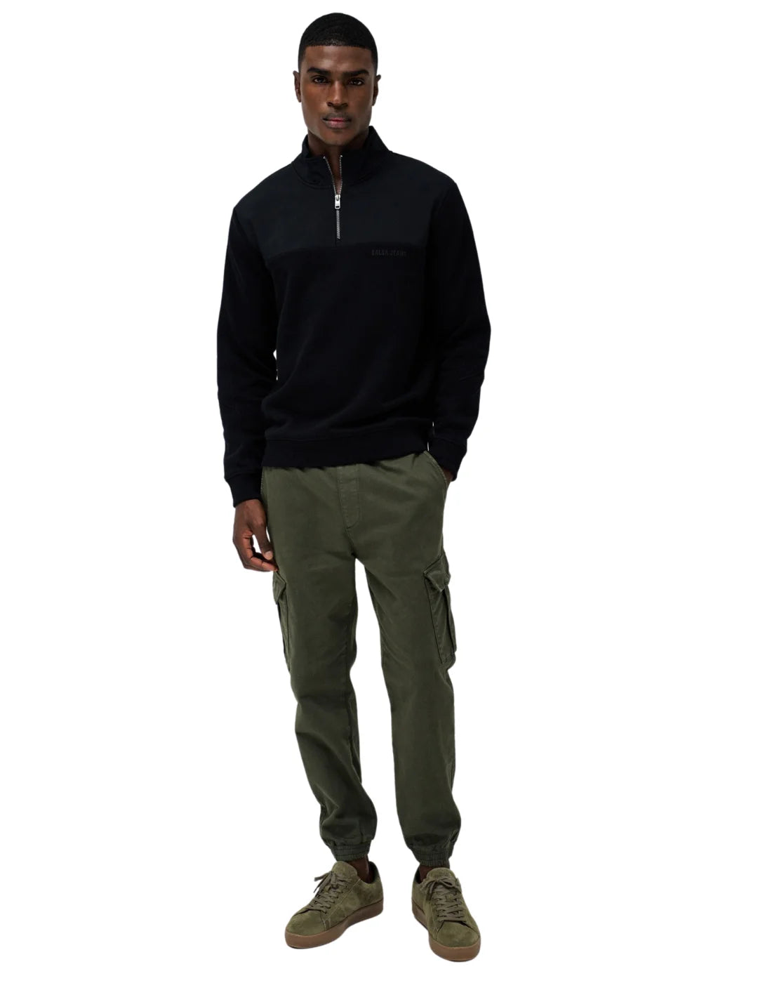 Pantalón Jogger Cargo Puño Salsa Jeans Verde | Bicos de Fío