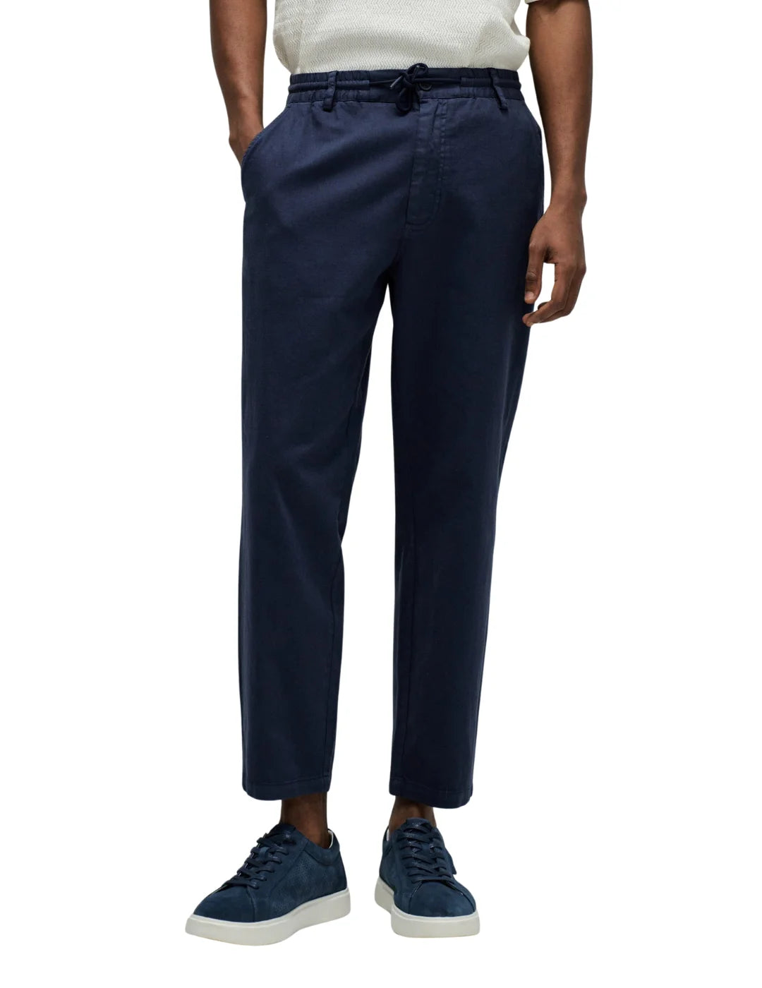 Pantalón Jogger Lino Salsa Jeans Azul Marino | Bicos de Fío