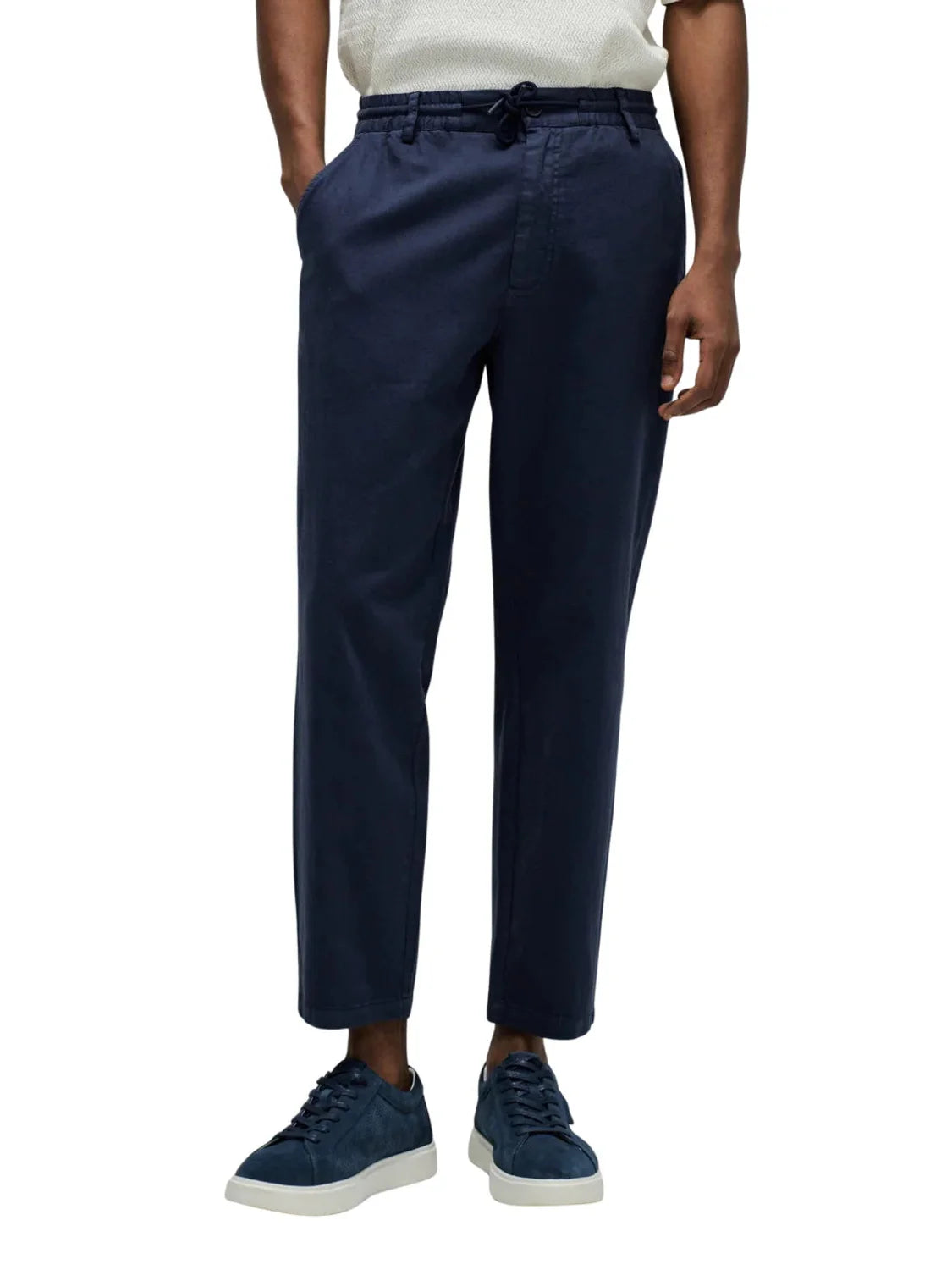 Pantalón Jogger Lino Salsa Jeans Azul Marino | Bicos de Fío