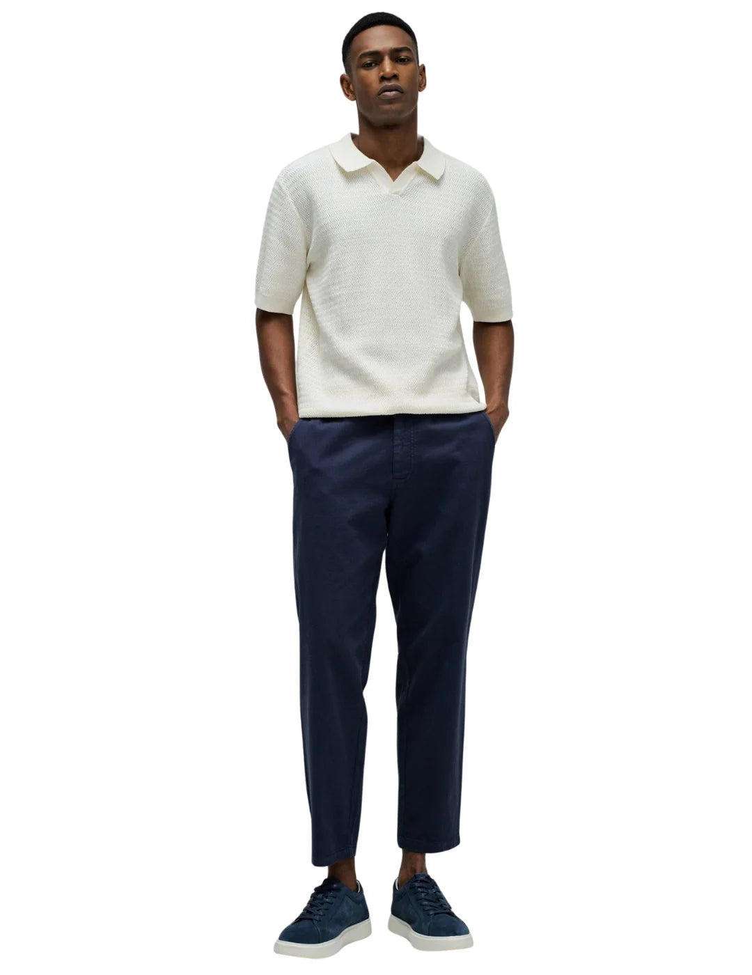 Pantalón Jogger Lino Salsa Jeans Azul Marino | Bicos de Fío
