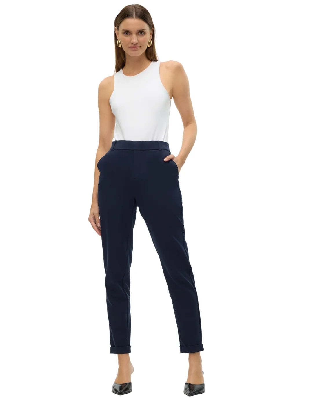 Pantalón Loose Vero Moda Maya Azul Marino | Bicos de Fío