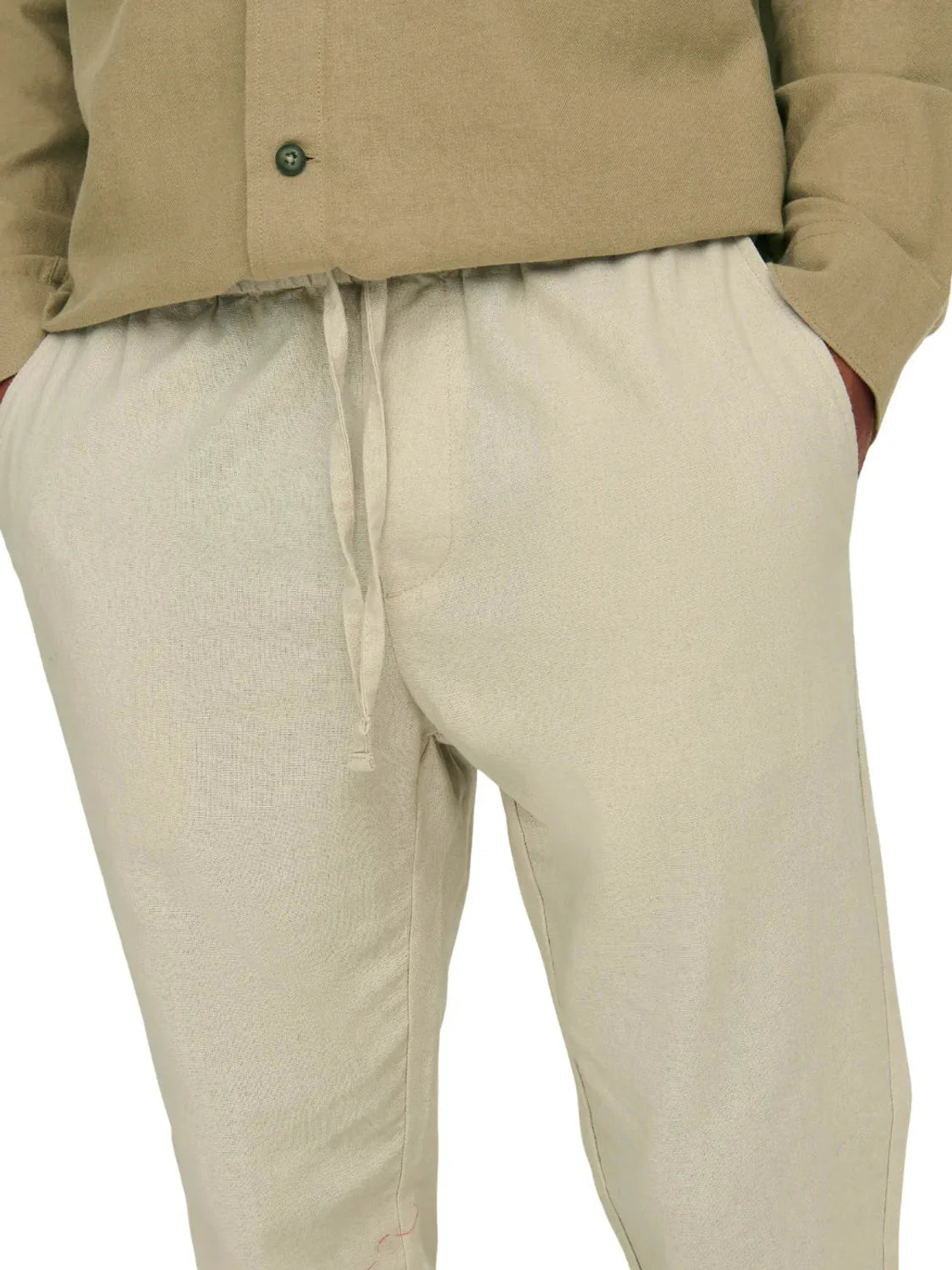 Pantalón ONLY&SONS Linus Crop 0007 Beige | Bicos de Fío
