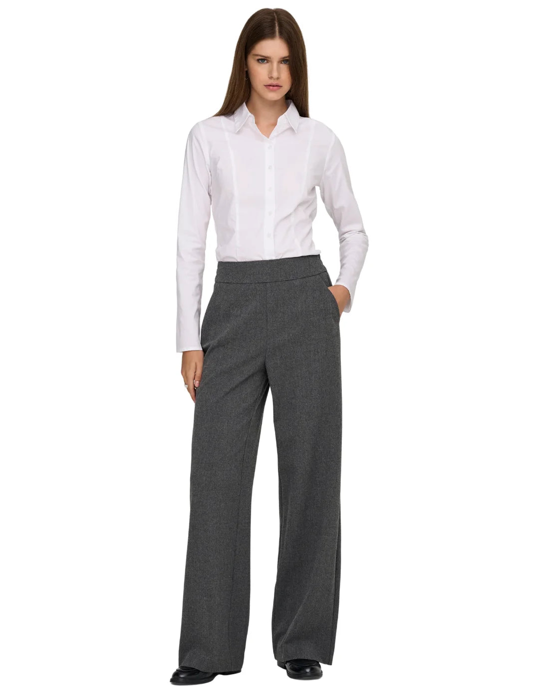 Pantalón Ancho ONLY Gia Gris | Bicos de Fío