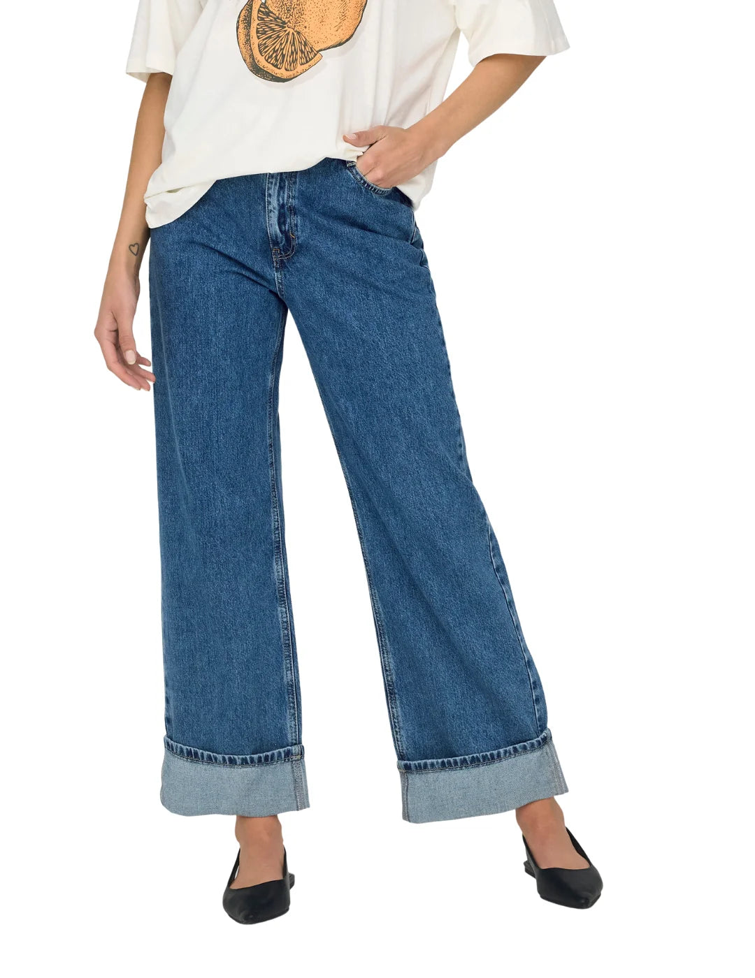 Pantalón Pierna Ancha ONLY Onlhope Azul | Bicos de Fío