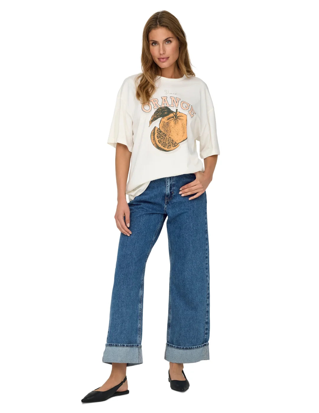 Pantalón Pierna Ancha ONLY Onlhope Azul | Bicos de Fío