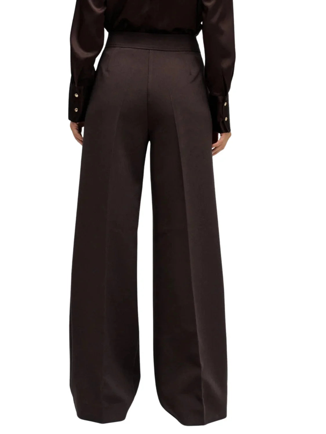 Pantalón Tela Wide Salsa Jeans Marrón | Bicos de Fío