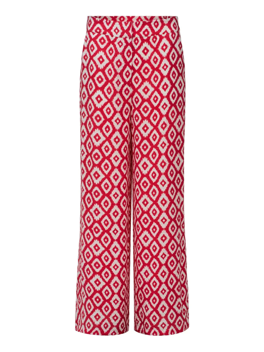 Pantalón Salsa Jeans Textura Rombos Rojo | Bicos de Fío