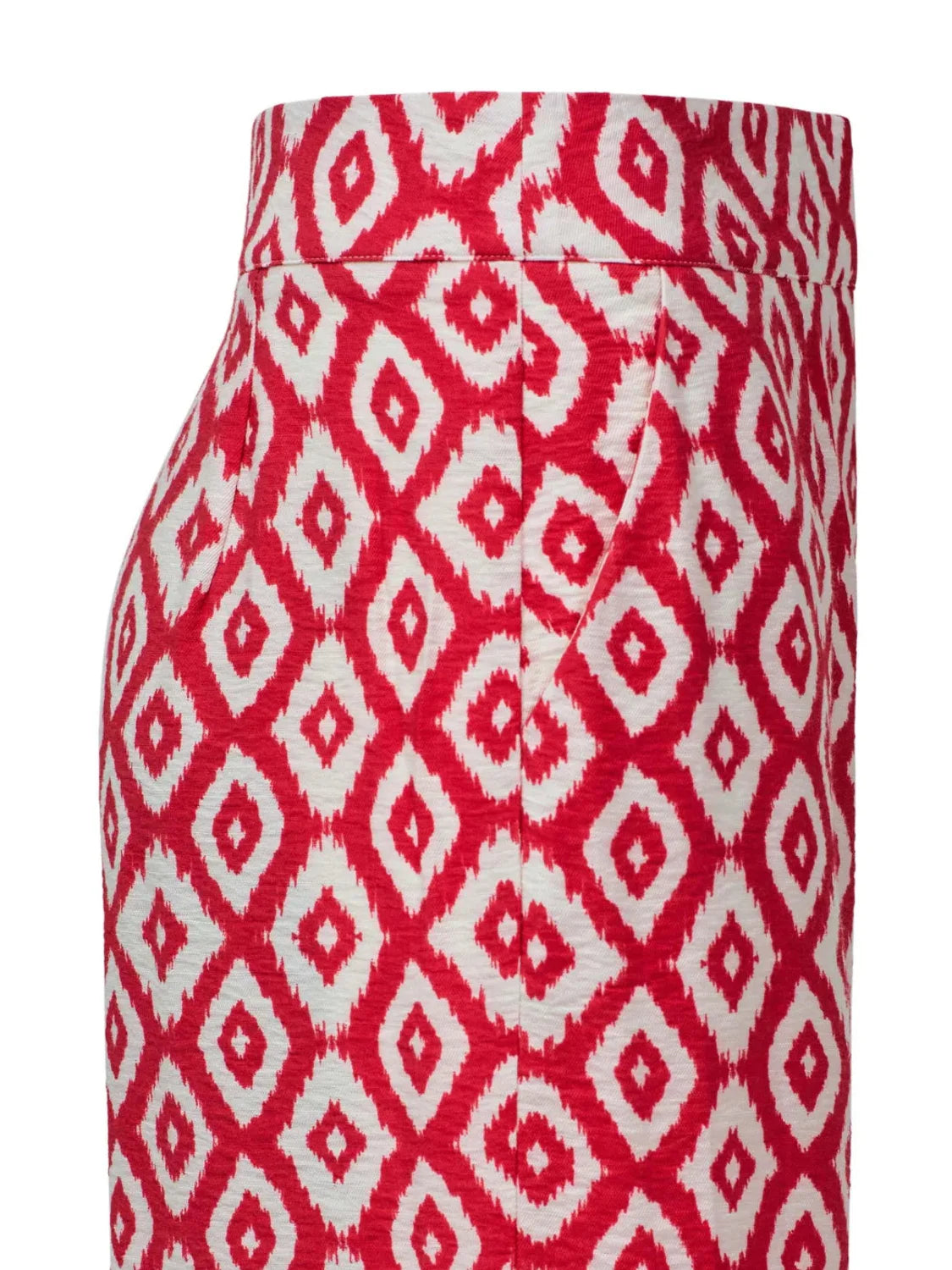 Pantalón Salsa Jeans Textura Rombos Rojo | Bicos de Fío