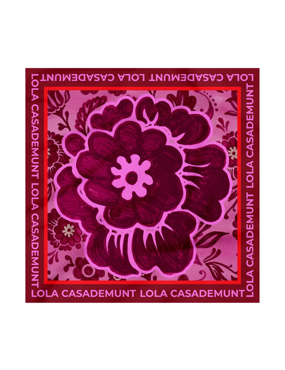 Pañuelo Estampado Flor Lola Casademunt Rosa | Bicos de Fío