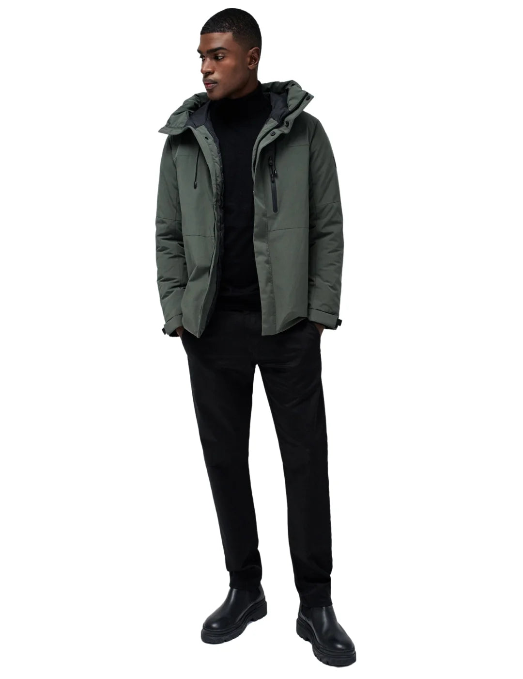 Parka Con Capucha Salsa Jeans Verde | Bicos de Fío