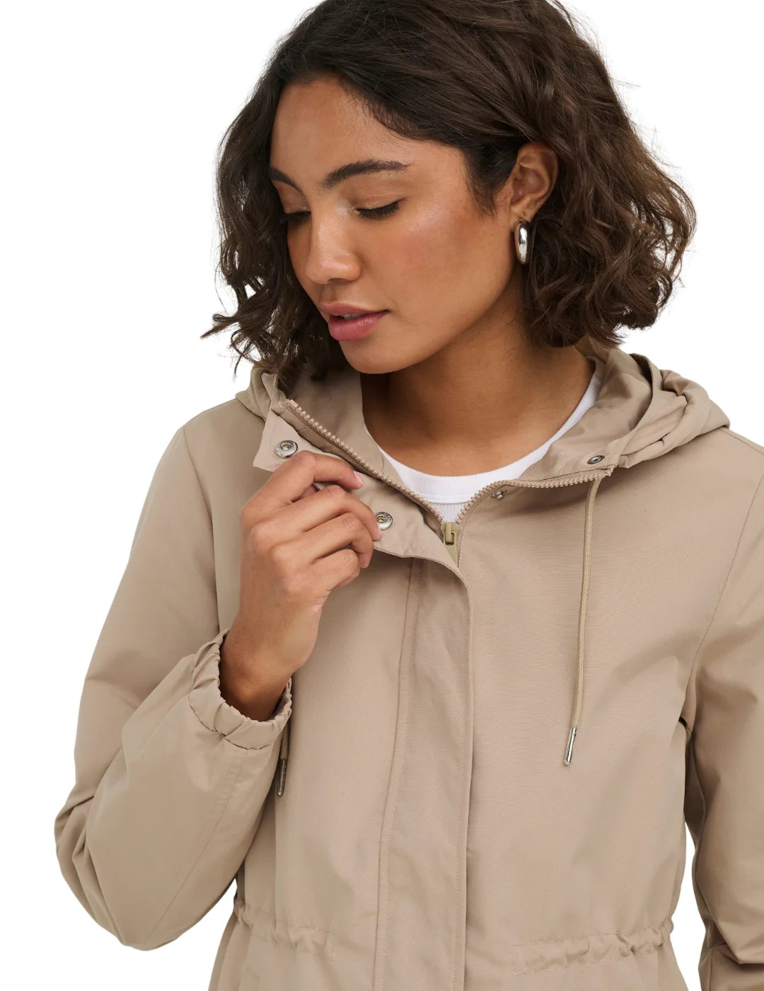 Parka Corta ONLY Asta Beige | Bicos de Fío