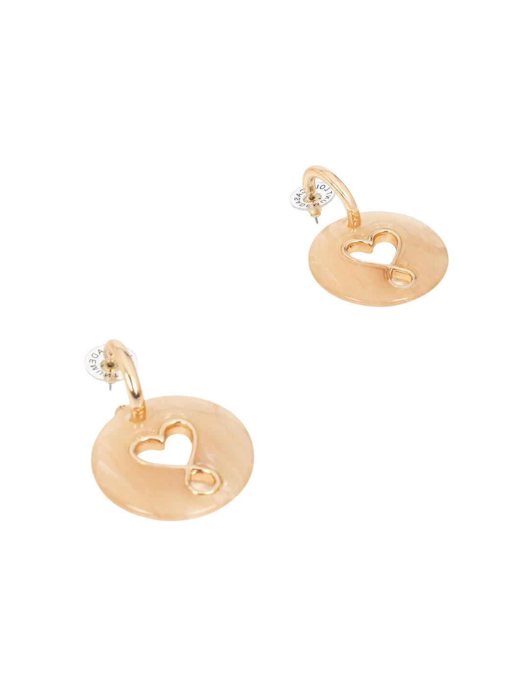 Pendientes Lola Casademunt Medallón Acrílico Dorado | Bicos de Fío