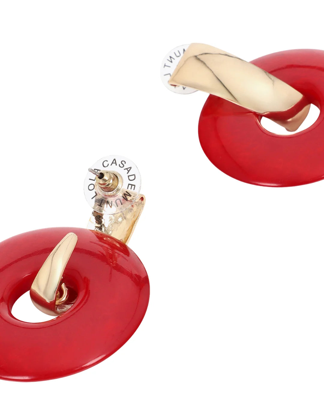 Pendientes Lola Casademunt Discos Acrílicos Rojo | Bicos de Fío