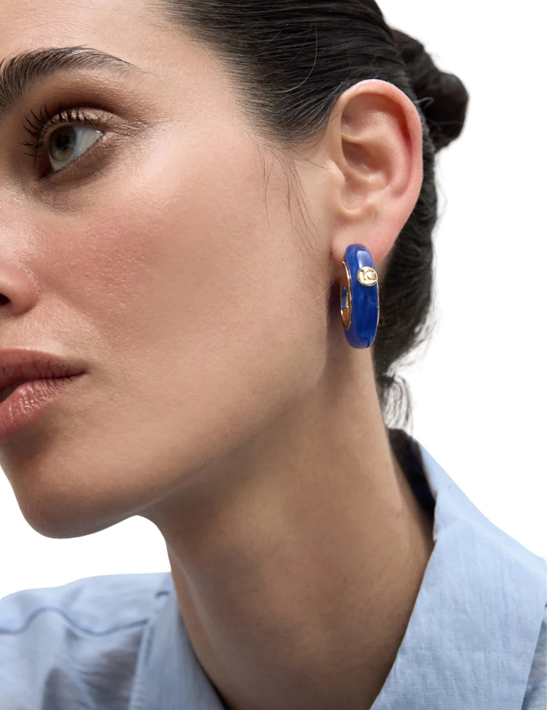 Pendientes Lola Casademunt Aro Chunky Azul | Bicos de Fío