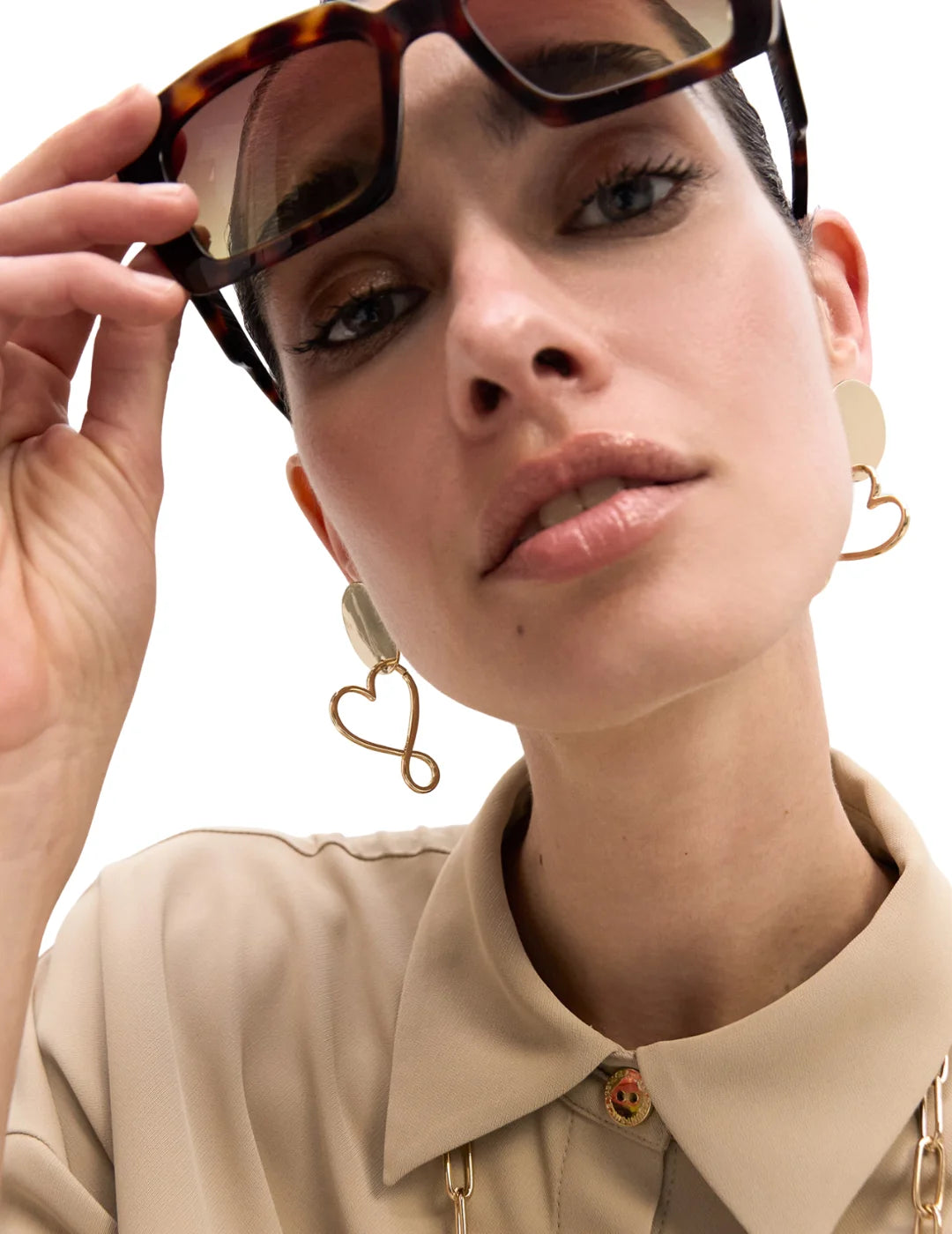 Pendientes Lola Casademunt Corazón Infinito Dorado | Bicos de Fío