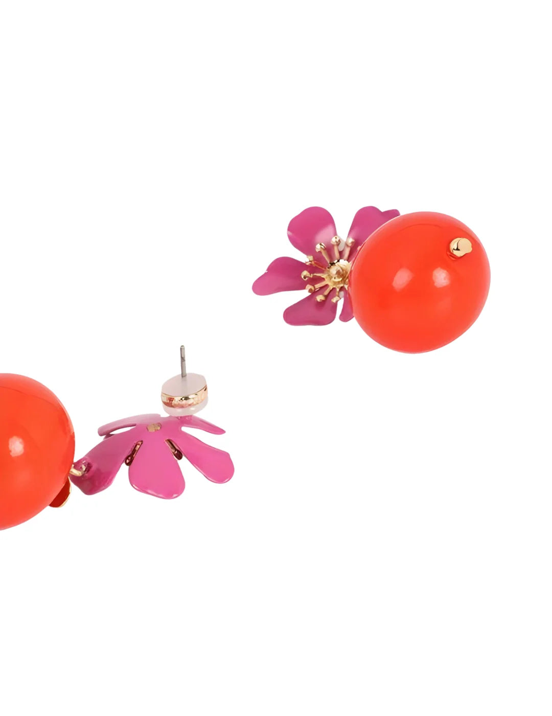 Pendientes Lola Casademunt Flor Lacada Rosa | Bicos de Fío