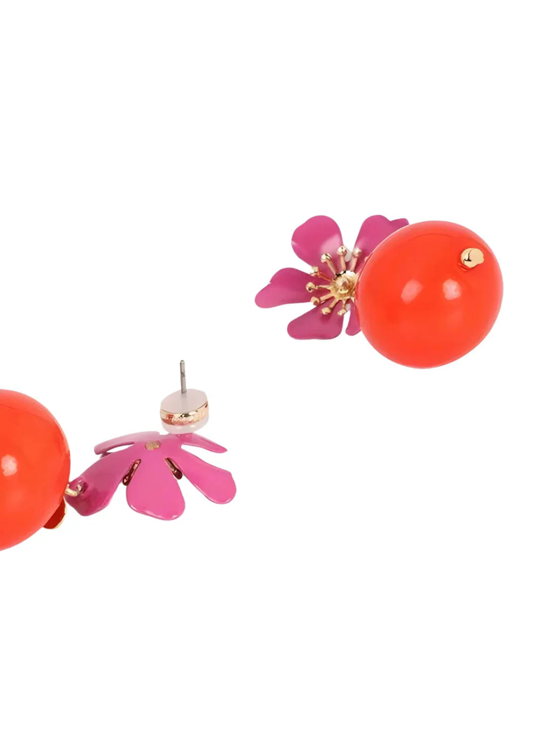Pendientes Lola Casademunt Flor Lacada Rosa | Bicos de Fío