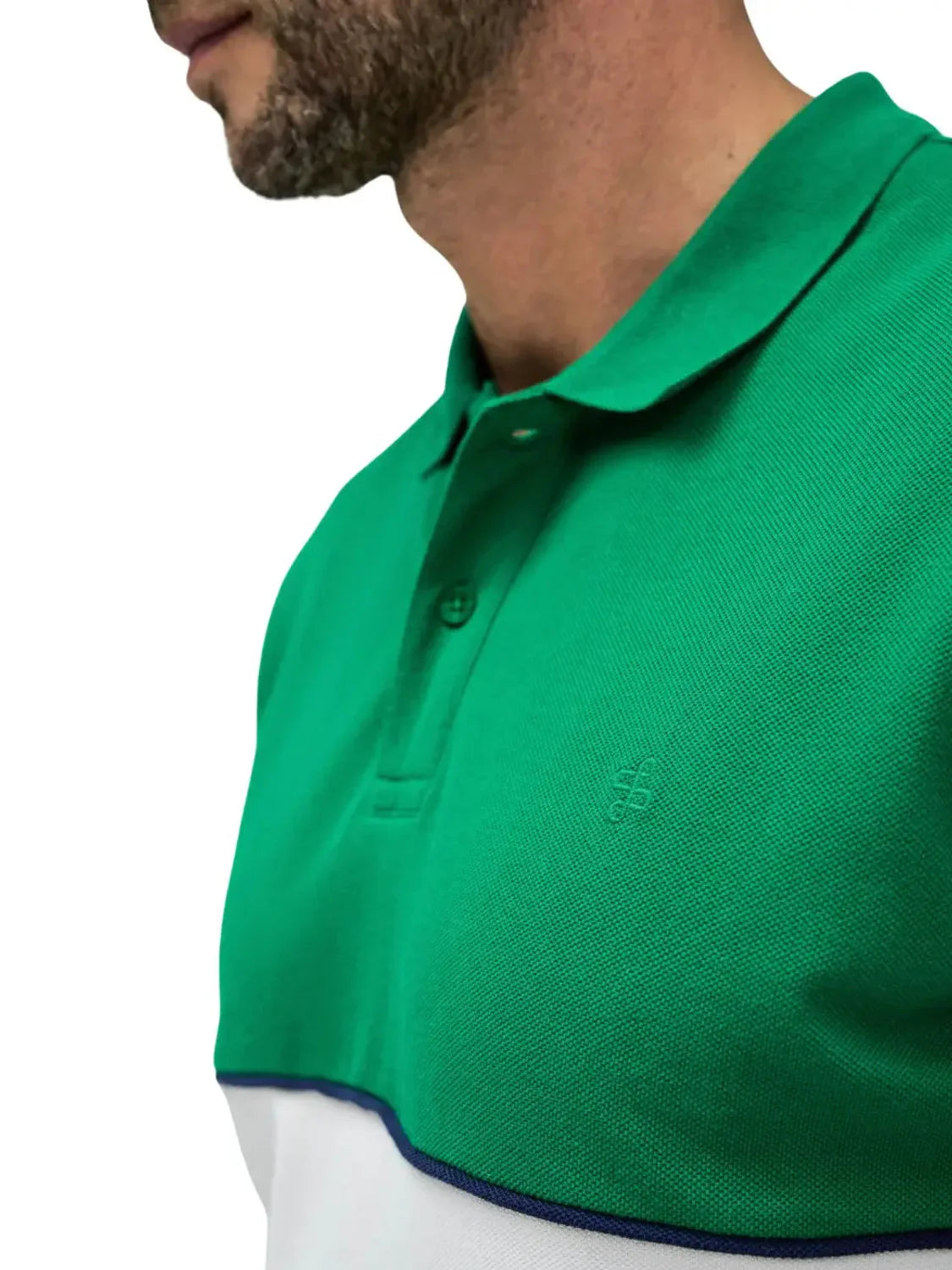 Polo Color Block Salsa Jeans Verde | Bicos de Fío