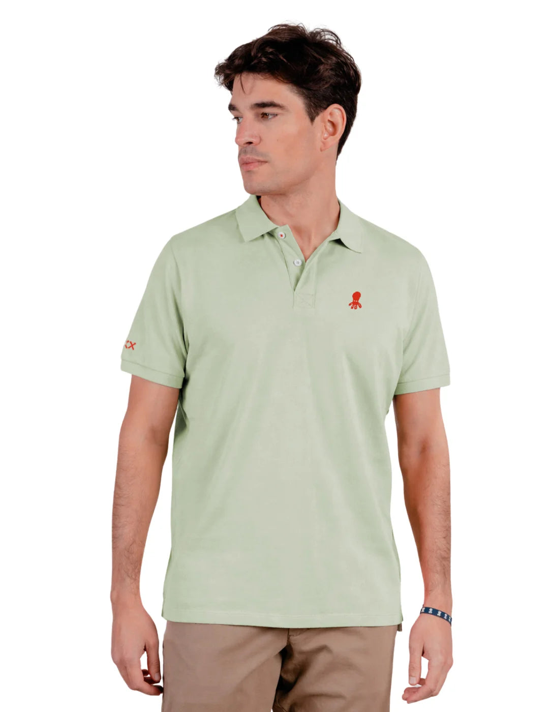 Polo El Pulpo Lavado Bordado Verde Menta | Bicos de Fío