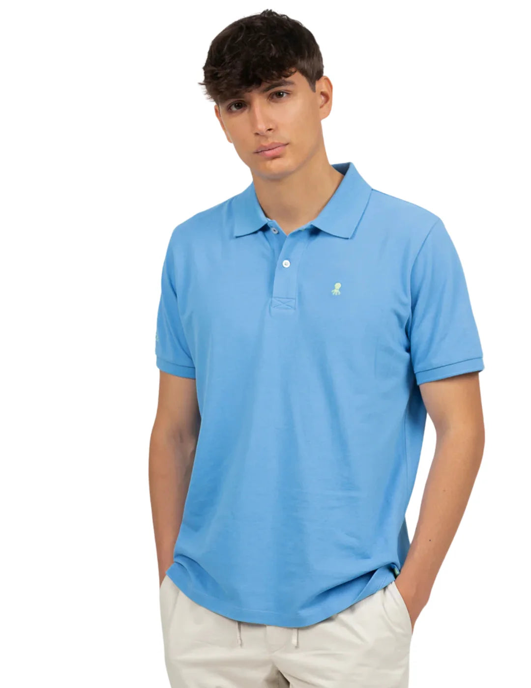 Polo elPulpo Lavado Bordado Azul Lavanda | Bicos de Fío