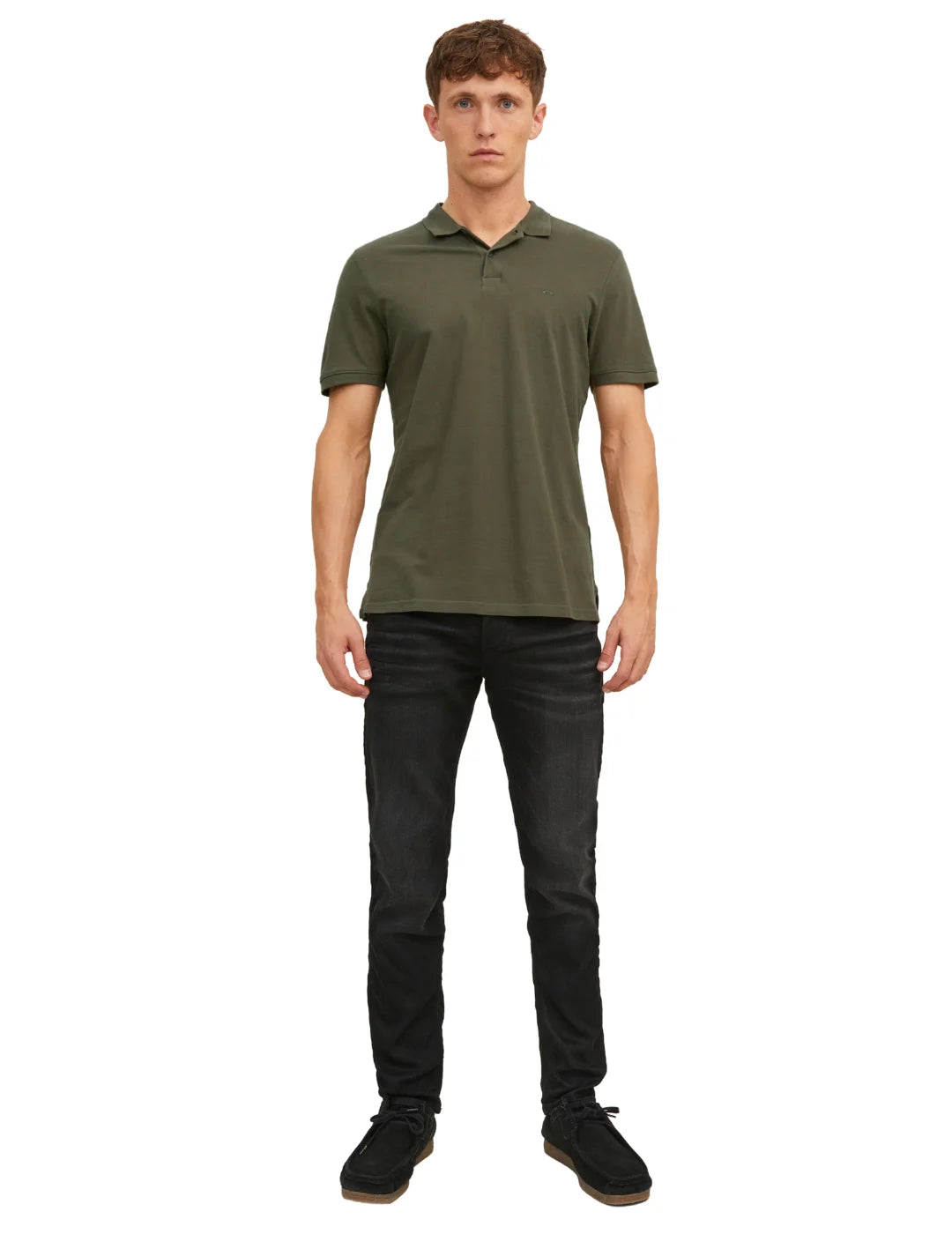 Polo Jack&Jones Basic Verde Oliva | Bicos de Fío