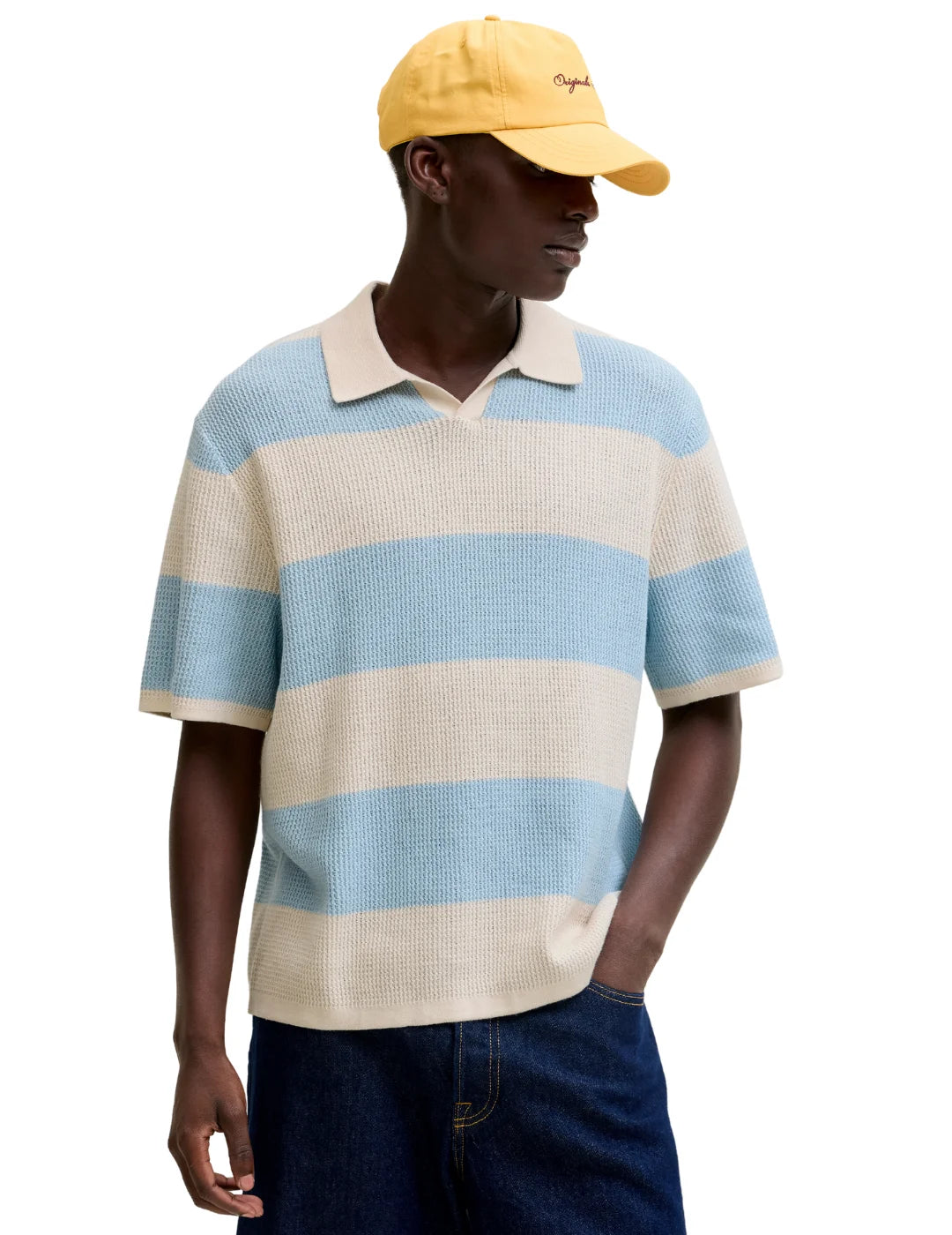 Polo Jack&Jones Liam Knit Rayas Azul | Bicos de Fío