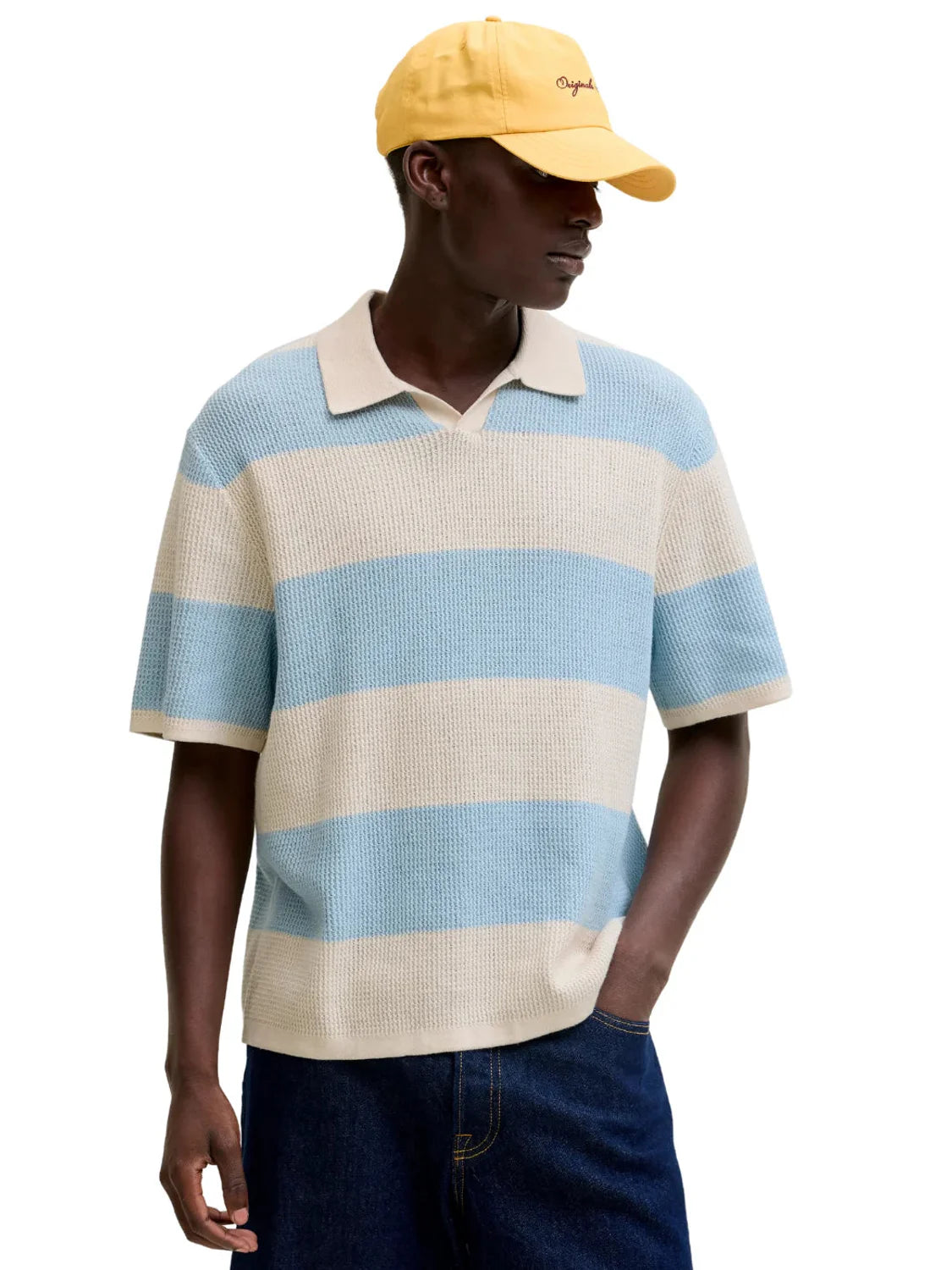 Polo Jack&Jones Liam Knit Rayas Azul | Bicos de Fío
