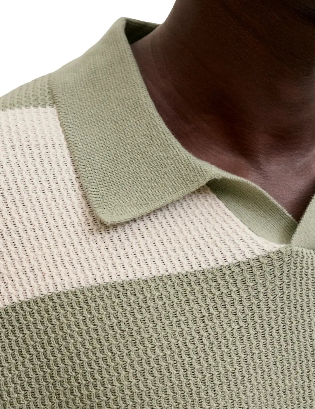 Polo Jack&Jones Liam Knit Rayas Verde | Bicos de Fío